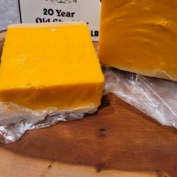 Fresh Cut 20 Year Old Cheddar per lb.