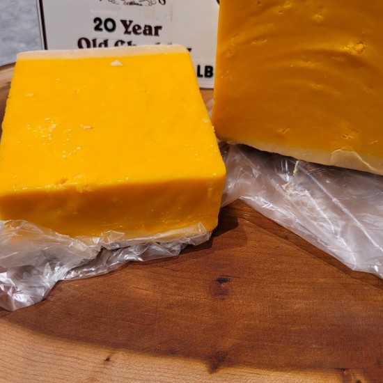 Fresh Cut 20 Year Old Cheddar per lb.