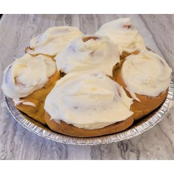 Homemade Cream Cheese Frosted Pumpkin Cinnamon Buns (pkg. of 6)