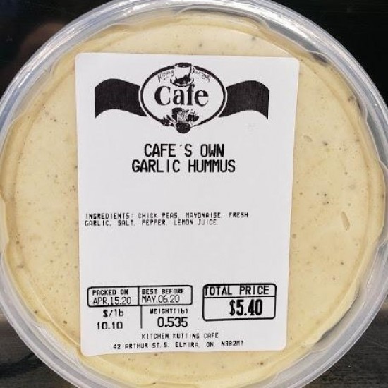 Cafe's Own Homemade Garlic Hummus Cafe's Own Homemade Garlic Hummus